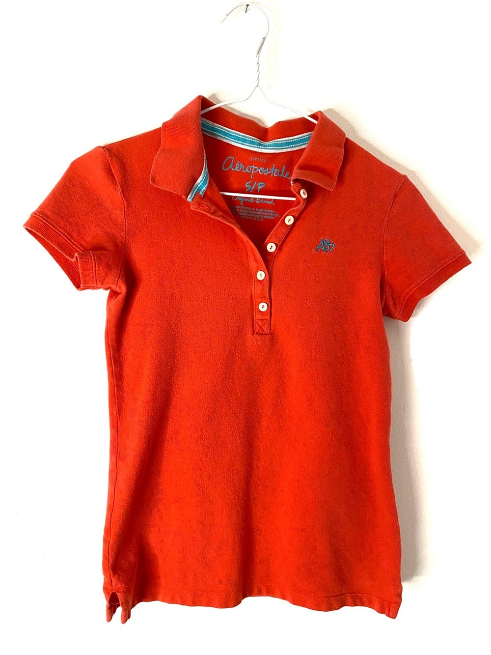 Classic Stretch Pique Polo Shirt Short Sleeve Casual Top Aeropostale
